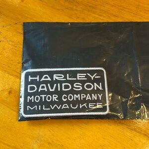 Harley Davidson black & white embroidered patch. New in package
